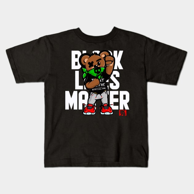 Black Lives Matter Bear Kids T-Shirt by Savvykid78